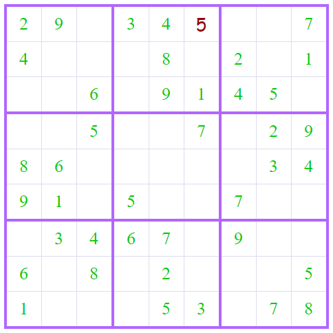 Default Sudoku Grid