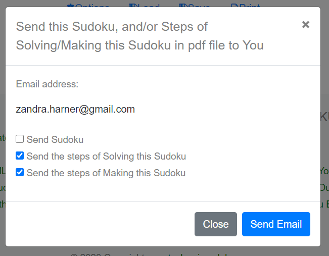 Send Sudoku Solving Steps, Send Sudoku Making Steps, Send Sudoku