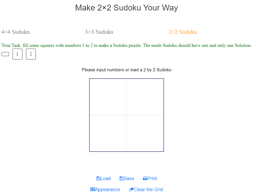 2 by 2 Sudoku 2 by 2 Sudoku