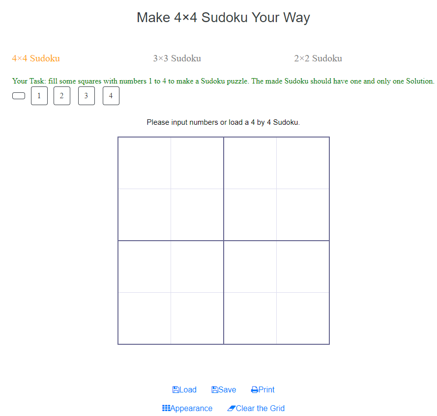 4 by 4 Sudoku