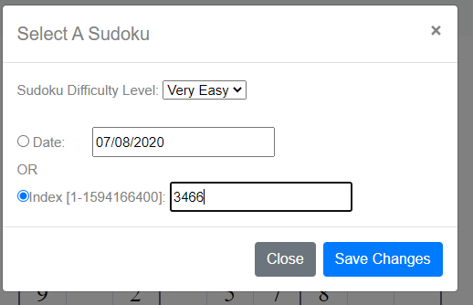 Select an Indexed Sudoku