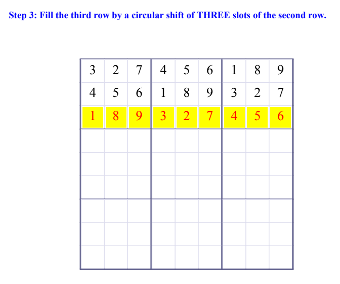 Step 3 of Making a Sudoku