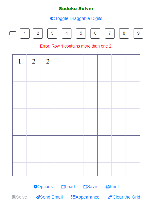 Hint shows up when you put a number in the Sudoku Grid Hint shows up when you place a number in the Sudoku Grid