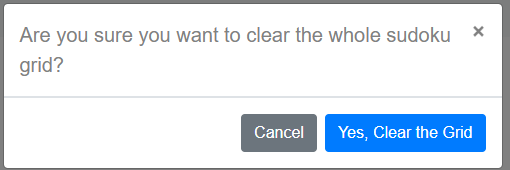 Clear Sudoku Grid Dialogue