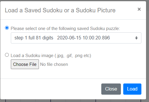 Load A Sudoku Dialogue