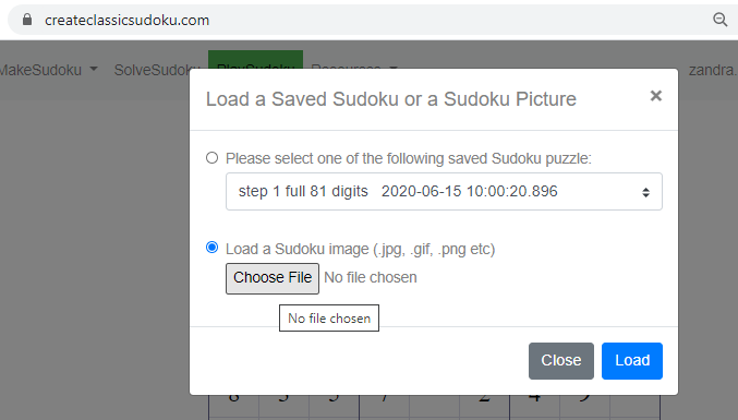 Recognize a loaded Sudoku in Image Format